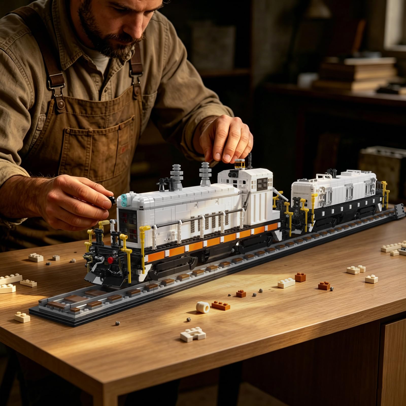 Mould King 12051 Technik Zug Bausteine Modell, 2462 Teile Statische Version Zug Blockmodell, Train Eisenbahn Kit als Spielzeug und Geschenk (14 Jahre und älter)