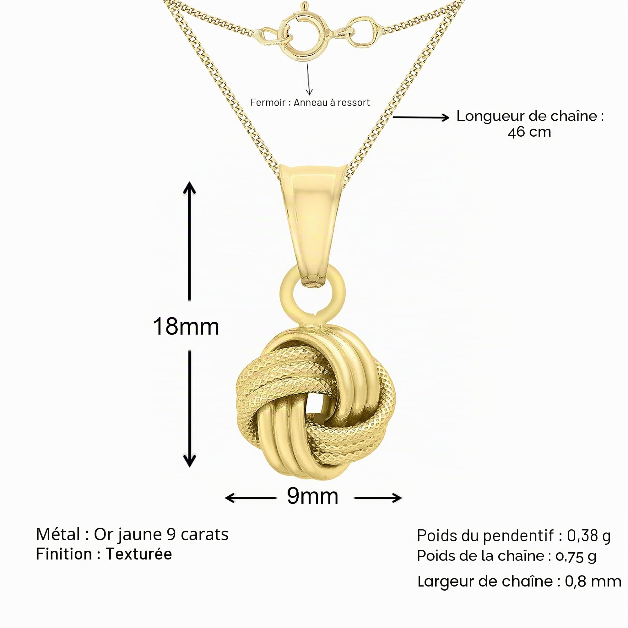 Carissima Gold - Pendentif seul (sans chaîne) - (375/1000) - Or tricolore - Femme