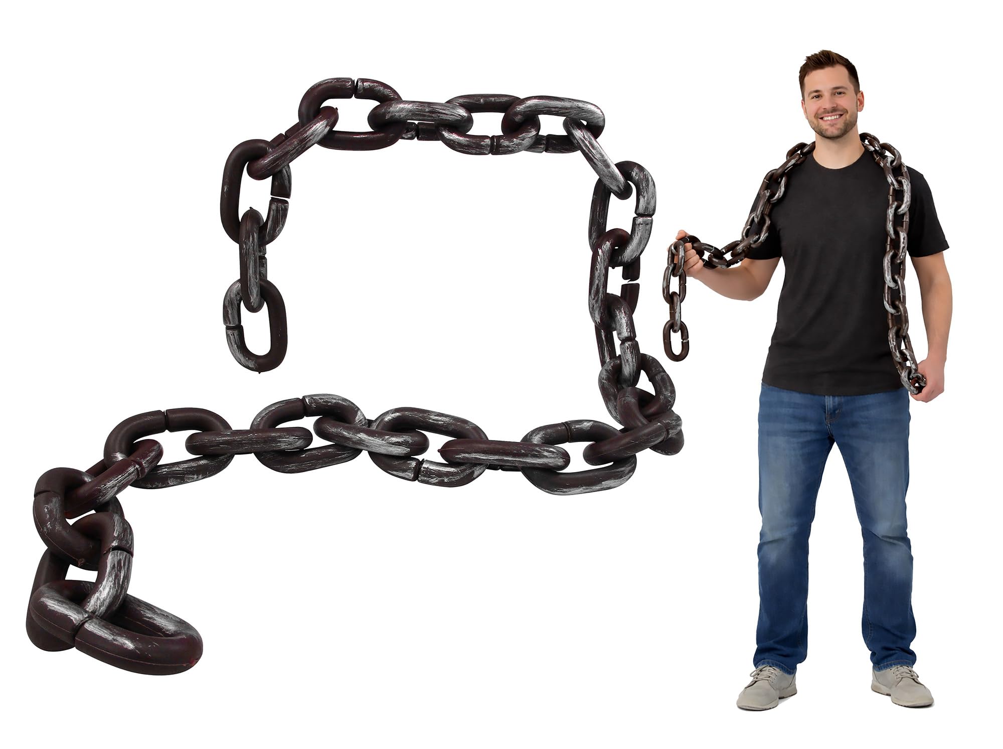 Nicky Bigs Novelties 46-inch Long Plastic Fake Rusty Chain Link Prop Halloween Haunted Zombie Decor