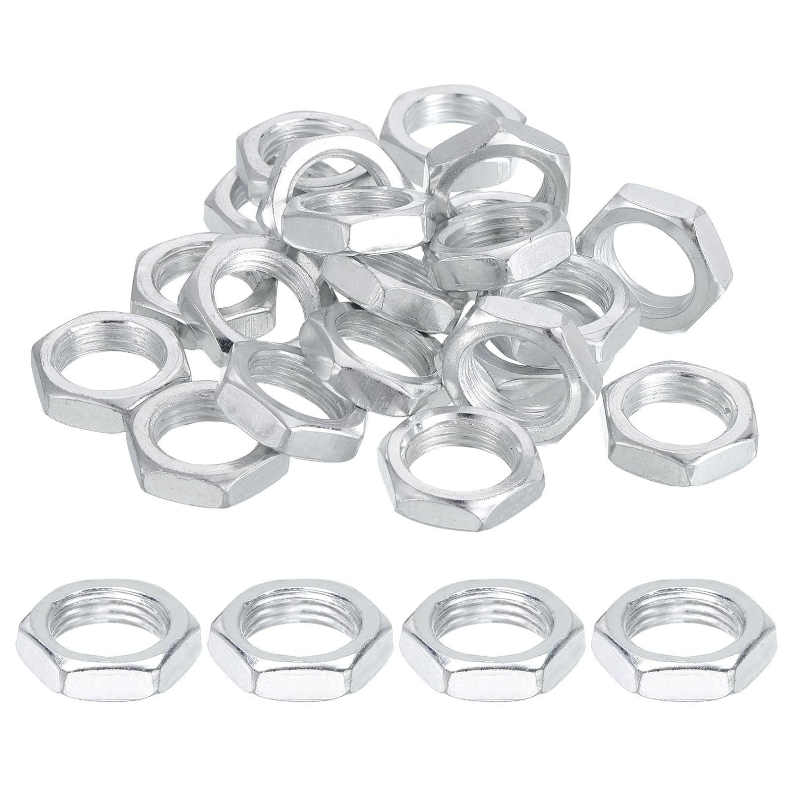 PATIKIL M16x1.5x6mm Steel Hex Nuts, 25Pcs Metric Fine Thread Carbon Steel Zinc Plated Finished Hardware Screw Nuts Fasteners for Machinery Manufacturing, Industrial Use, 22mm Width