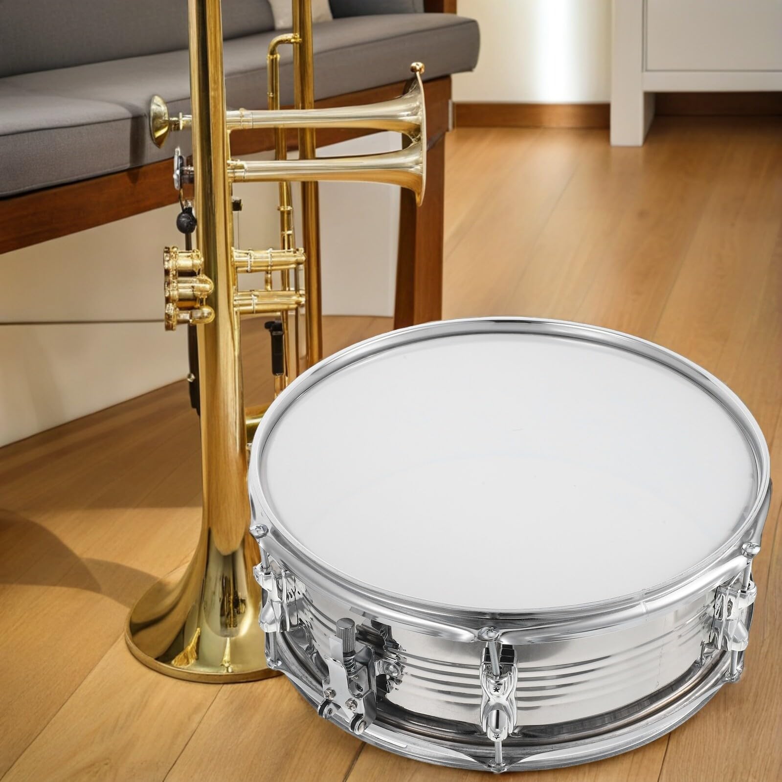 TOYANDONA Rullante da Marcia Percussione per Band Musicali Eventi e Spettacoli Sul Palco Kit Completo con Tracolla e Bacchette per Musicisti Adulti e Performance di Gruppo