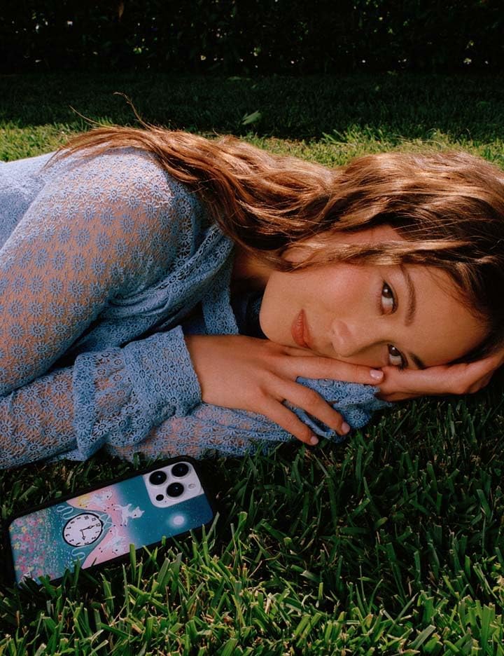 Wildflower Cases - Compatible with iPhone 17 | Protective Black Bumper, 6.5ft Drop Test Certified, Women Owned Small Business | Floral Clock Ribbon Aesthetic Trendy Cute | Collab - Laufey