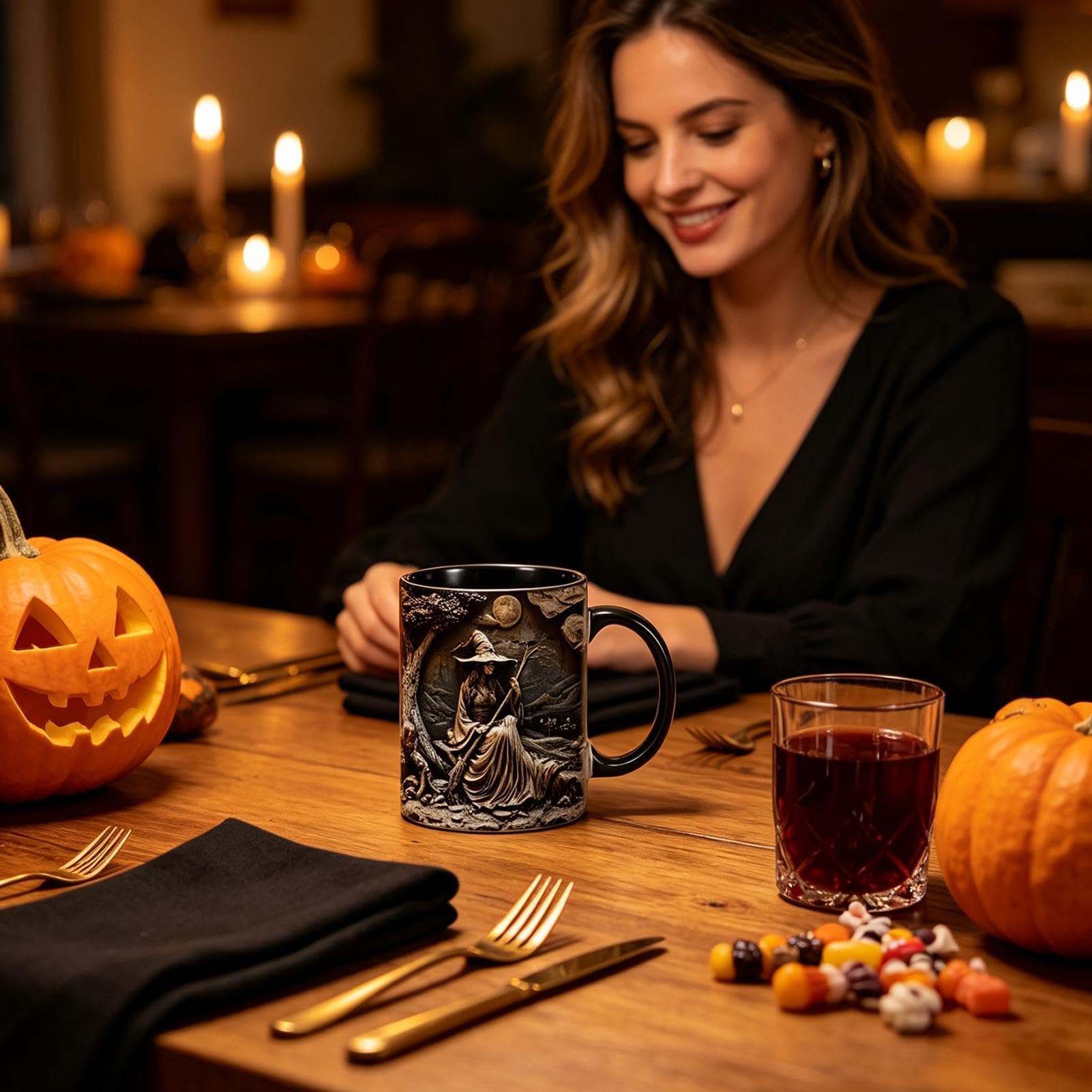 Taza Halloween Café Tazón Cerámico Con Diseño 350 ml