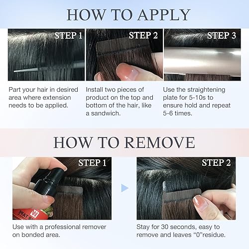 Miniatura 7 de DOORES Extensiones de cabello humano con cinta adhesiva, balayage, color marrón oscuro a castaño, 3.53 onzas, 40 unidades, 18 pulgadas, extensiones