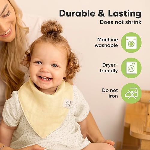 Miniatura 5 de Paquete de 8 baberos de muselina, baberos para niños y niñas, baberos bandana, baberos de muselina para bebé, baberos para bebé, baberos para bebé