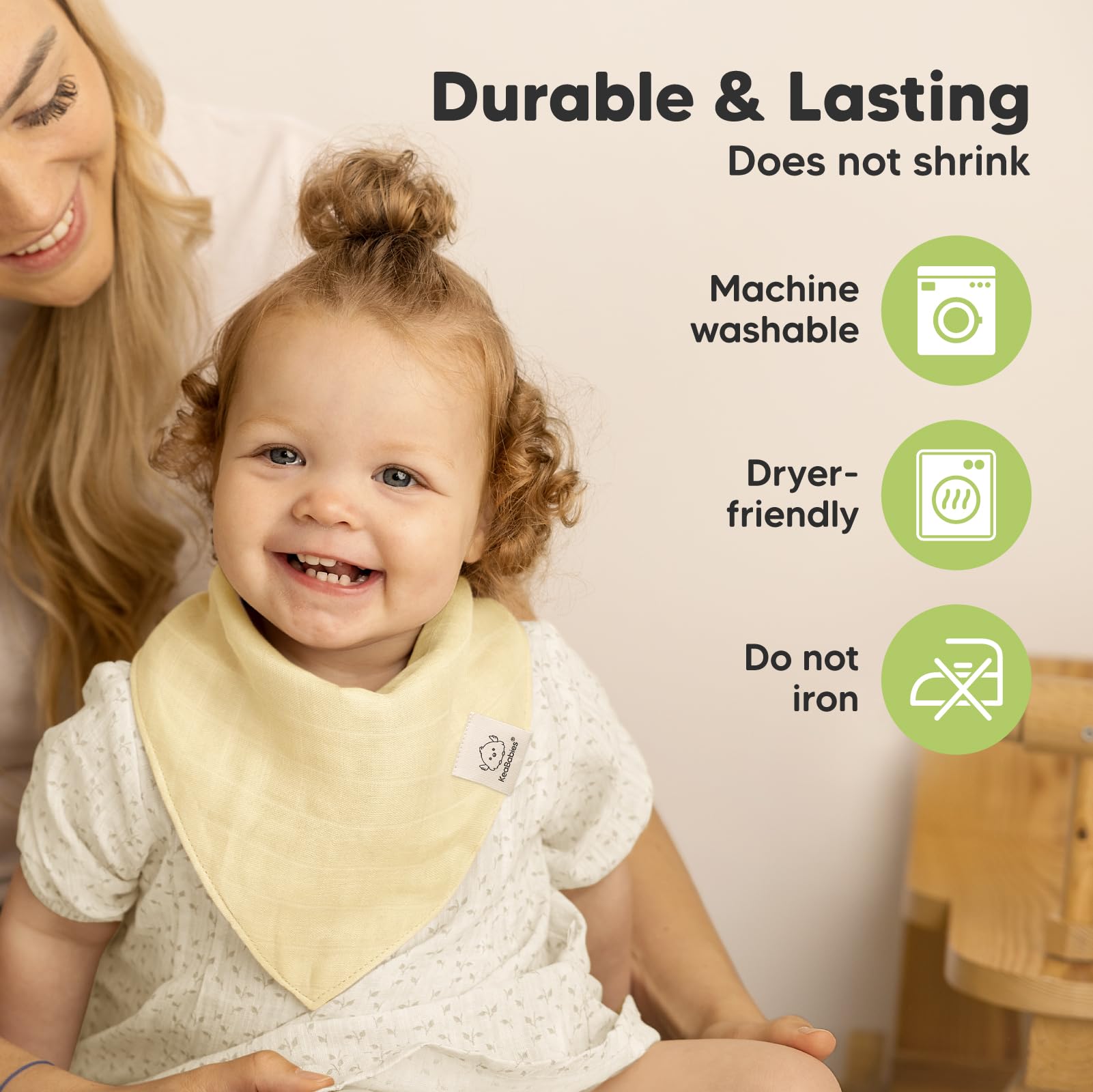 8-Pack Musselin Baby Lätzchen für Jungen, Mädchen - Bandana Breieckstuch Baby Girl & Boy, Sabberndes Neugeborenes, Kinderzahn, Säugling 0-36 Monate, 100% Baumwolle, Saugfähig & Weich (Mirage)