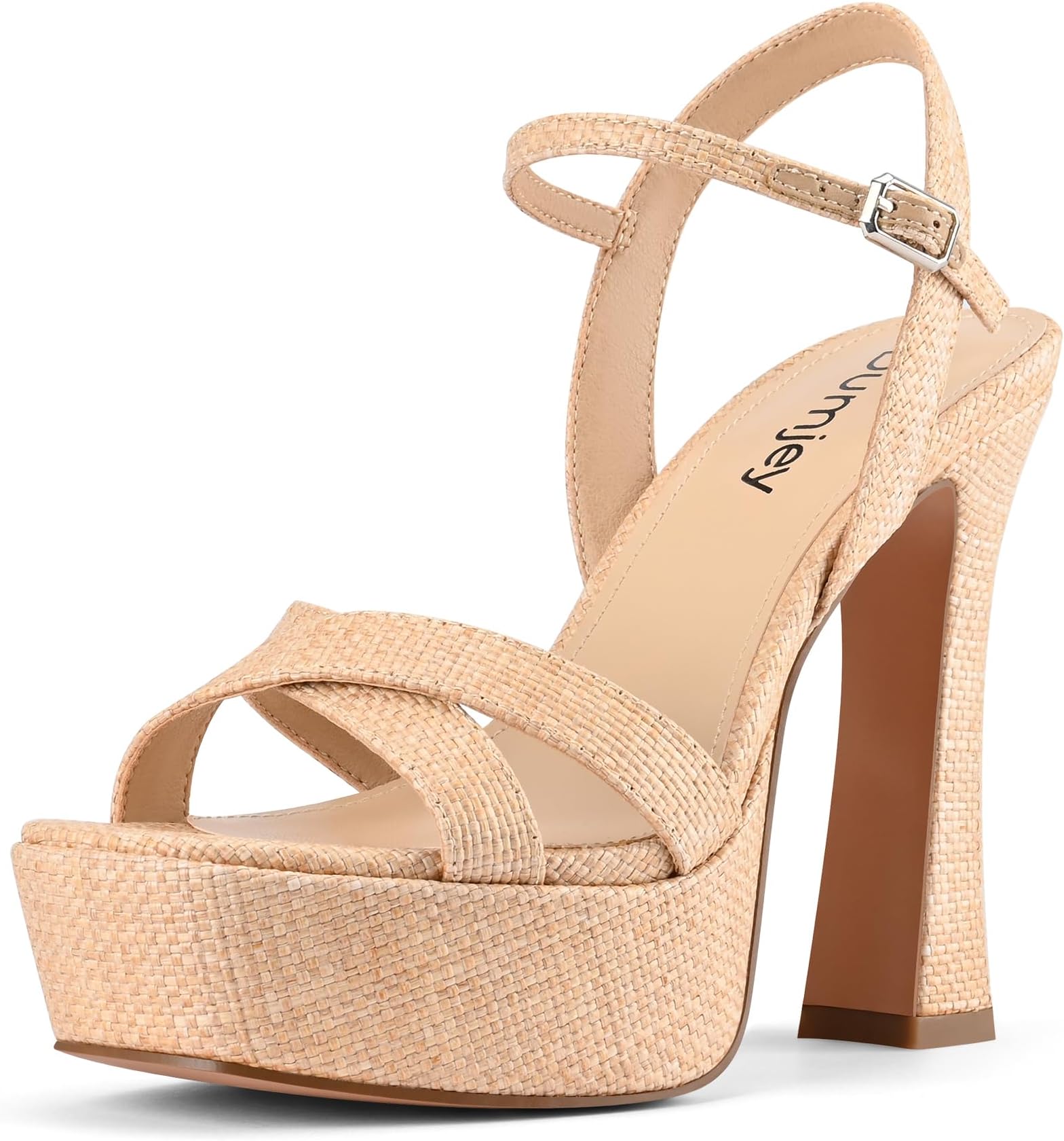 Dumjey Platform Heels for Women Chunky High Heel Sandals with Ankle Strap, Open Toe Dress Shoes for Work Party Evening Wedding