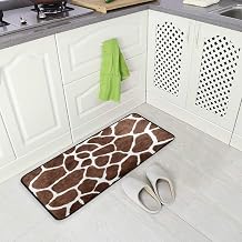 Mnsruu Animal Giraffe Print Area Rug Rugs Floor Mat for Kitchen Room 50 x 100 cm1.7' x 3.3'