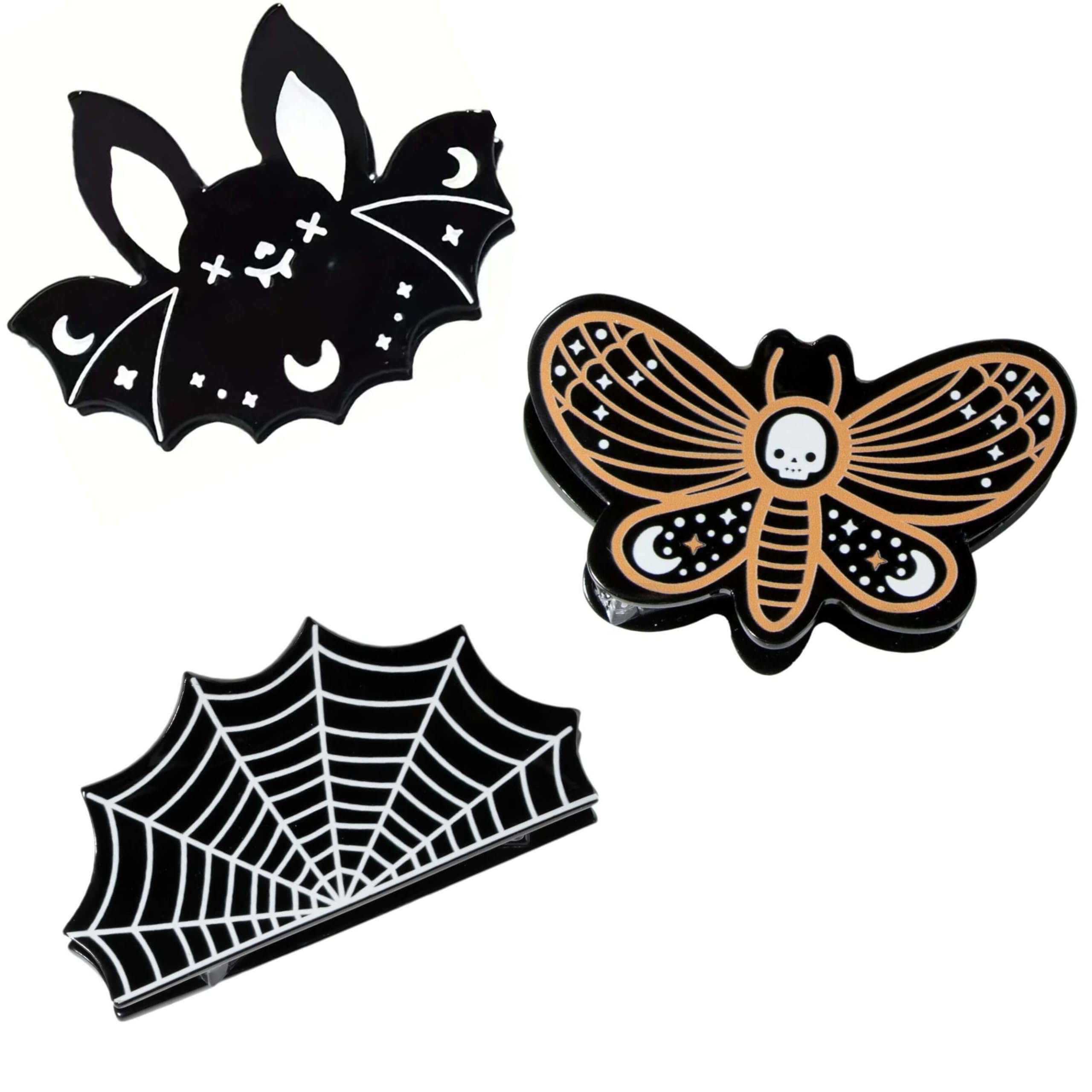 Ro Rox Novelty Deathmoth Goth Hair Clip Claw Hair Accessories Hawksmoth, Black - Image 2