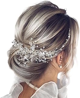 【J's select】リーフ フラワー クリスタル ビジュー レディース ヘアアクセサリー 髪飾り ヘッド ドレス 結婚式 パーティに