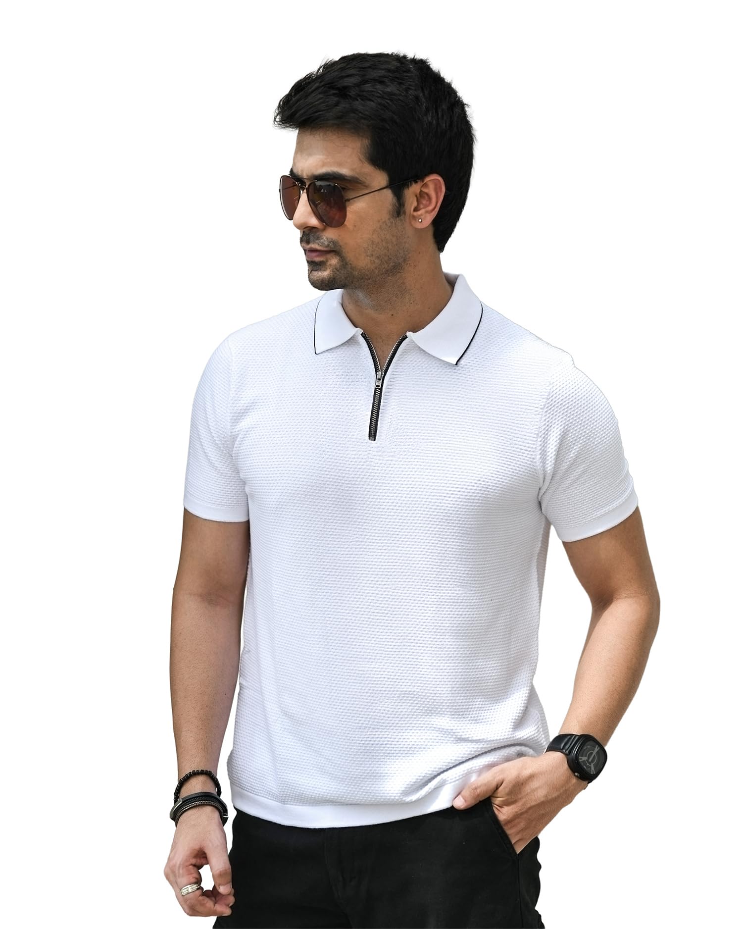 Men’s Flat-Knit Polo Shirt | Textured Design | 100% Cotton | Structured Collar | Premium Breathable Knit | Luxury Casualwear-picture-15