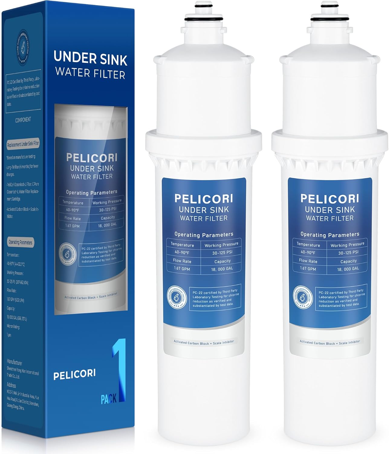 Oceanloch-L Filter Replacement, Compatible with C Pure Oceanloch-L Filtration System 790oclocartl, 1 Micron Rating (2 Pack)