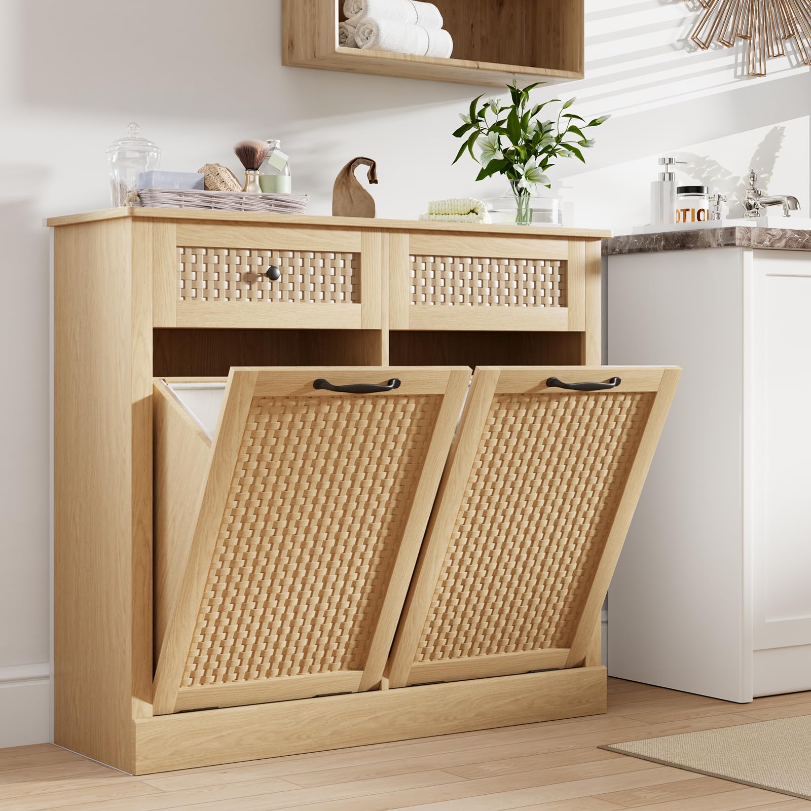 draw drawers バックオープンTシャツ ベージュ Amazon.com - Suzile 6 Packs Plastic Storage Bins with Bamboo Lids