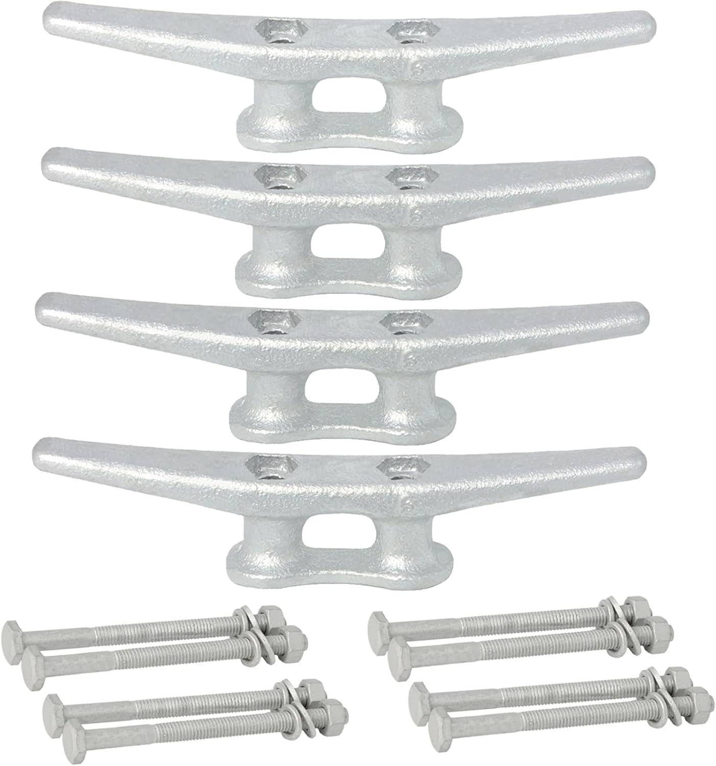6/8/10/12/14 inch Dock Cleats With Bolts,Hot Dipped Galvanized Cast Iron Boat Cleats,Rope Cleat Boat Dock Cleats for Boat Docks,Decks,Piers for Tying up Boats,Marine Decor(1,2,4,5,6,8,10,12 Pack)