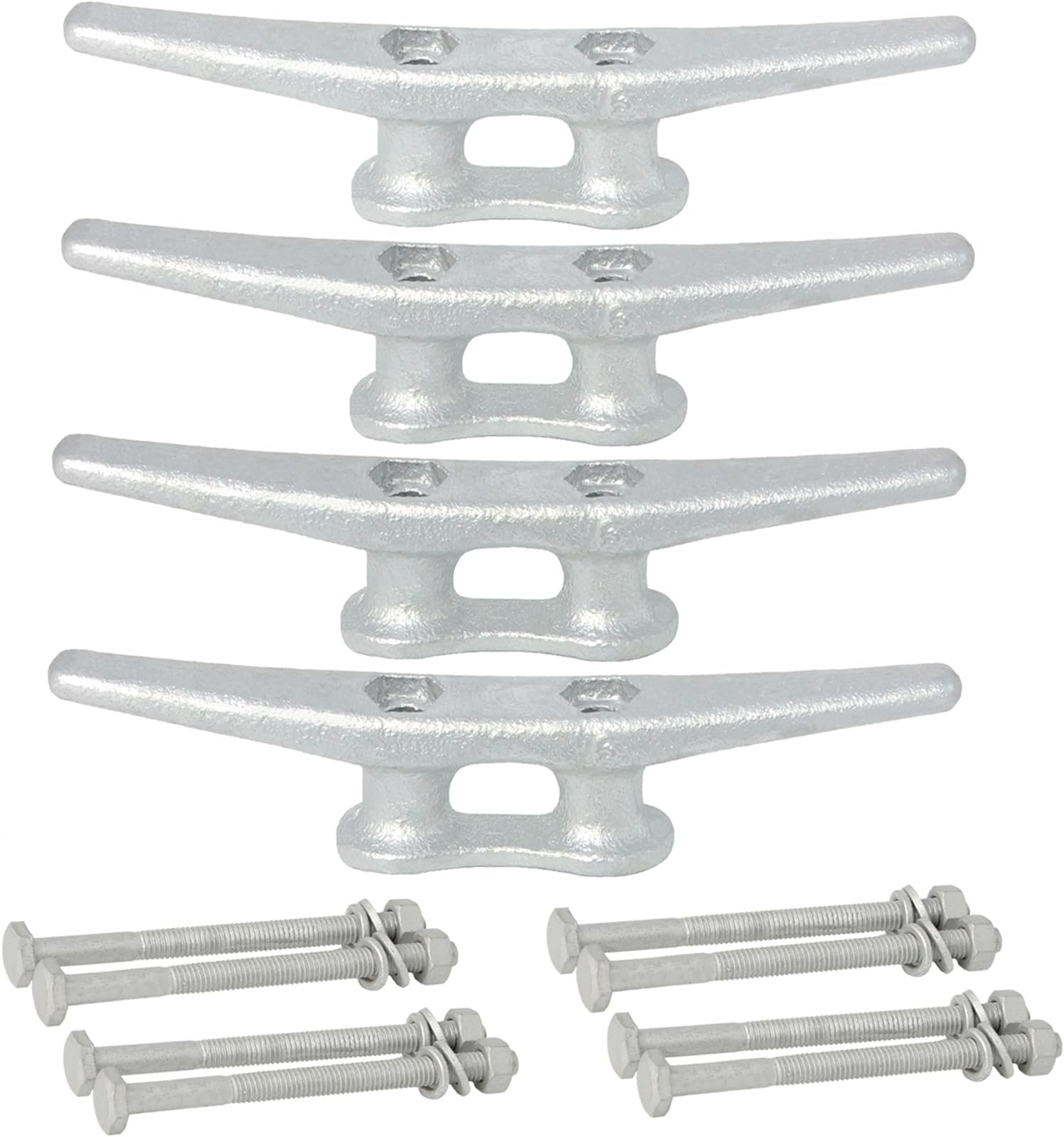 6/8/10/12/14 inch Dock Cleats With Bolts,Hot Dipped Galvanized Cast Iron Boat Cleats,Rope Cleat Boat Dock Cleats for Boat Docks,Decks,Piers for Tying up Boats,Marine Decor(1,2,4,5,6,8,10,12 Pack)