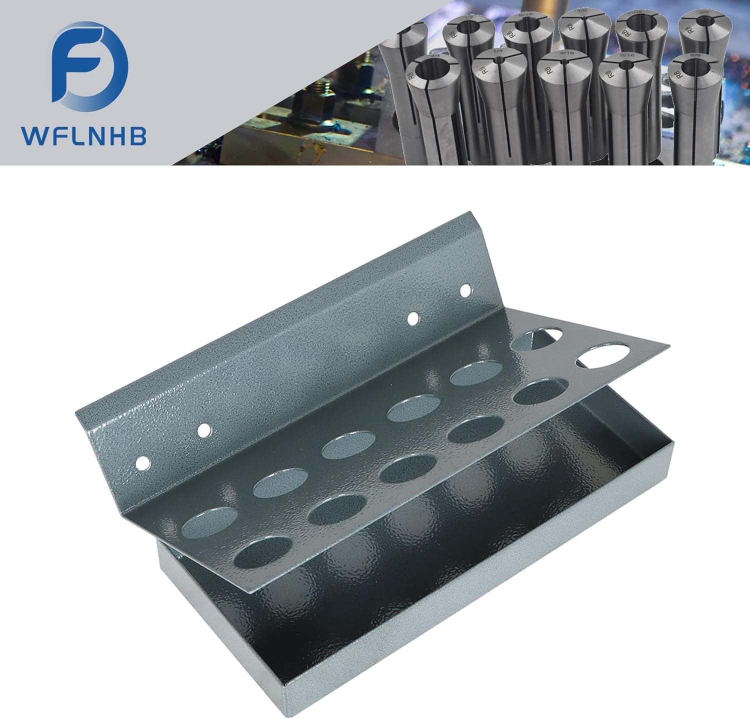 WFLNHB R8 Collet Rack With 12 Holes R8 Collet Holder