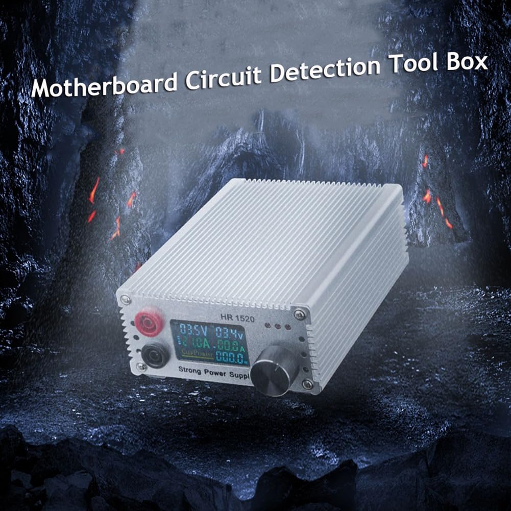 HR1520 Probador de Cortocircuito de Placa Base 15V 20A Fuente de AlimentacióN Multifuncional Ajustable para ReparacióN de TeléFonos (Enchufe de la UE)