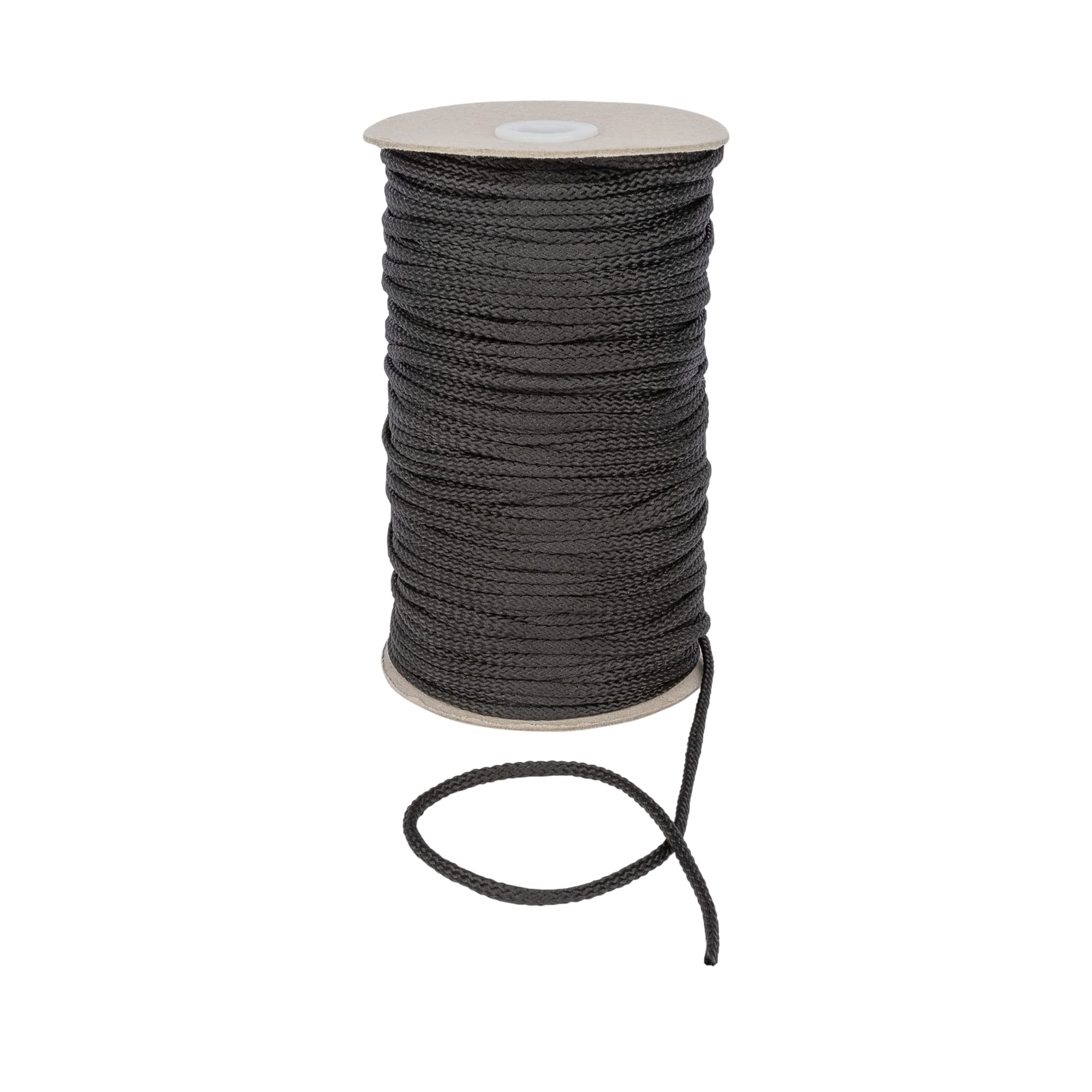 Discount Fabrics Ltd Black Durable Anorak Braided Cord - 4Mm Wide Polyester Drawstring Cord Laces Hoodie String Jogger String Clothing Cord Lace Tying Lanyard Rope Craft Project By (,10M)