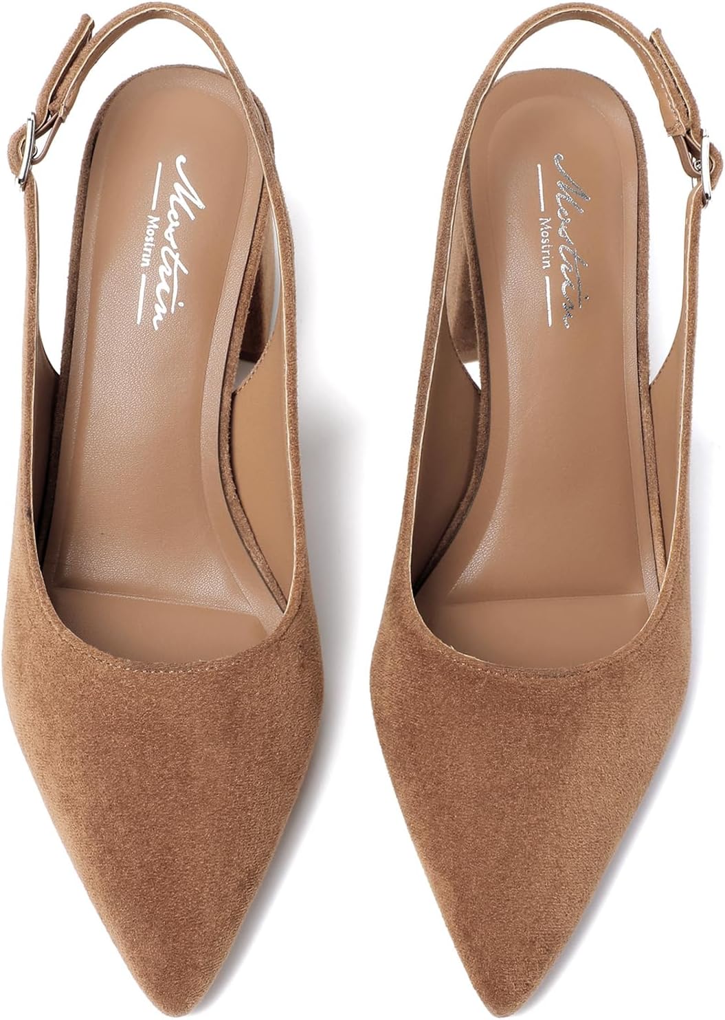 Mostrin Block Slingback Heels for Women Pointed Closed Toe Chunky Heels Office Work Shoes Women's Pumps for Business Casual - Image 4
