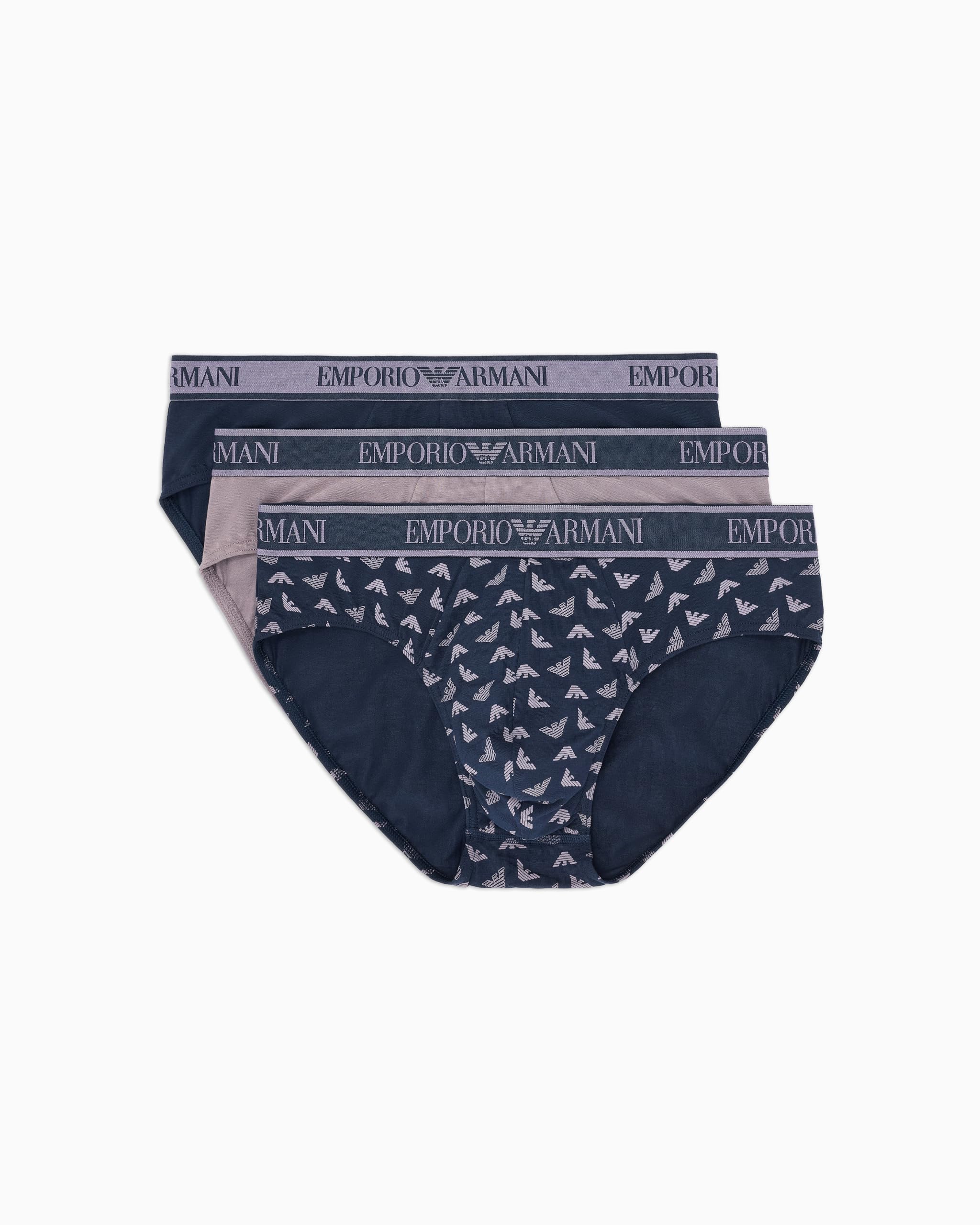 EMPORIO ARMANI Man Core Logoband 3-Pack Brief Blue L