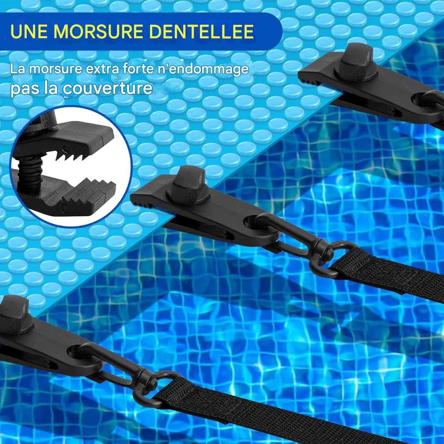 Kit Attacco Avvolgitore Telo Solare Piscina Presa Robusta Installazione | Set Fissaggio Rullo Copertura Piscina Fermagli Per Cinghie, Giardino, Casa, Patio, Piscina Fuori Terra