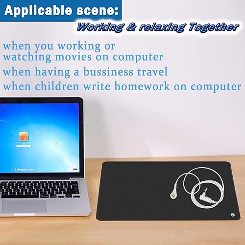 Miniatura 5 de Alfombrilla de conexión a tierra para mouse de oficina para trabajar a tierra, alfombrilla de mouse de 11.8 pulgadas x 9.8 pulgadas