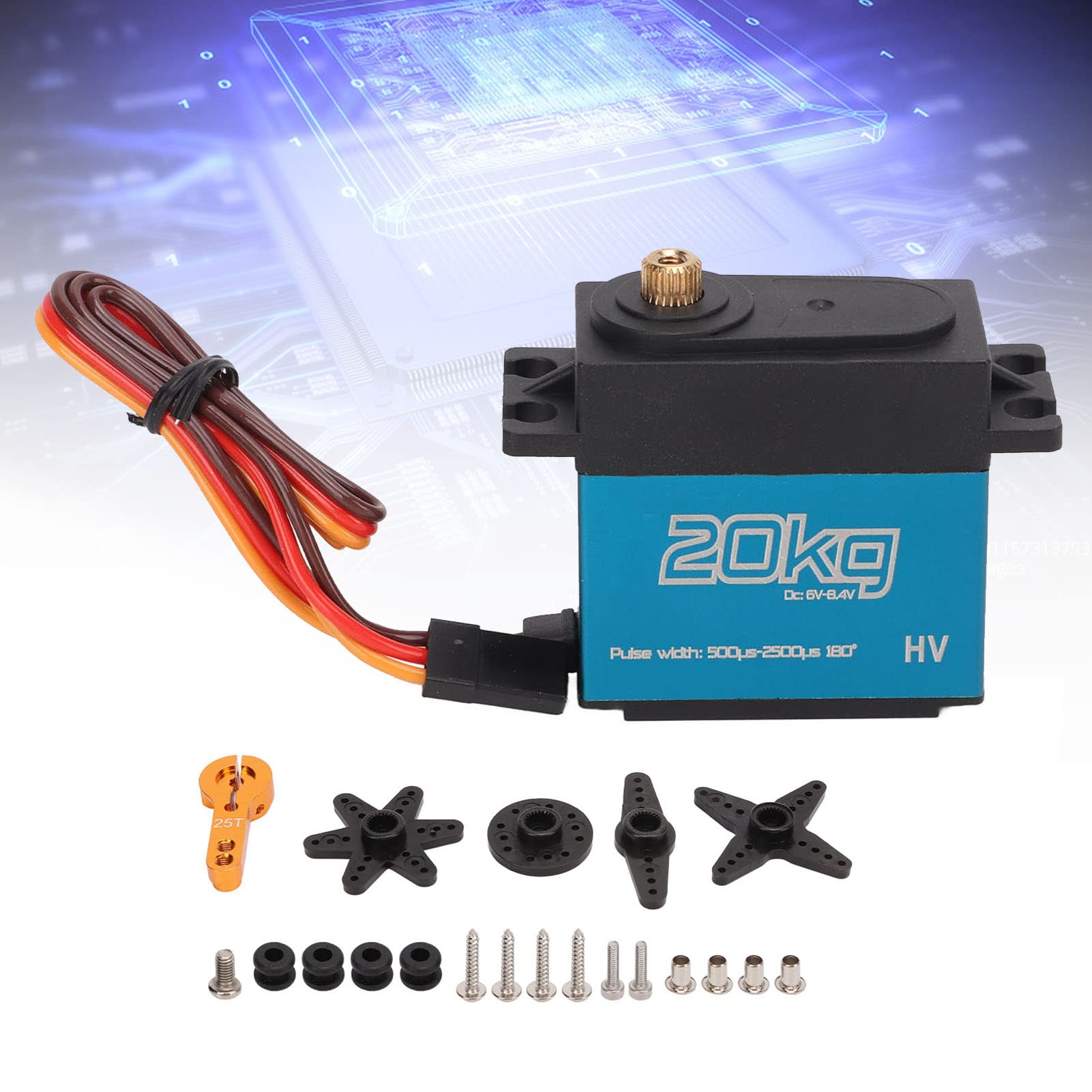 Digitales Servo für RC-Cars, für Crawler, für Roboter, kernloser Motor, 20 kg hohes Drehmoment, wasserdichtes Metallgetriebe, für Modelle im Maßstab 1/10 1/12,