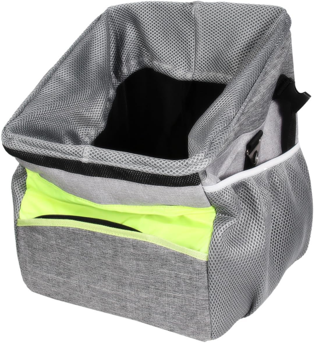 BESPORTBLE Detachable Breathable Pet Bike Basket Carrier for Dogs Cats Oxford Cloth with Straps Easy Installation for Cycling Adventures Stylish Grey Design