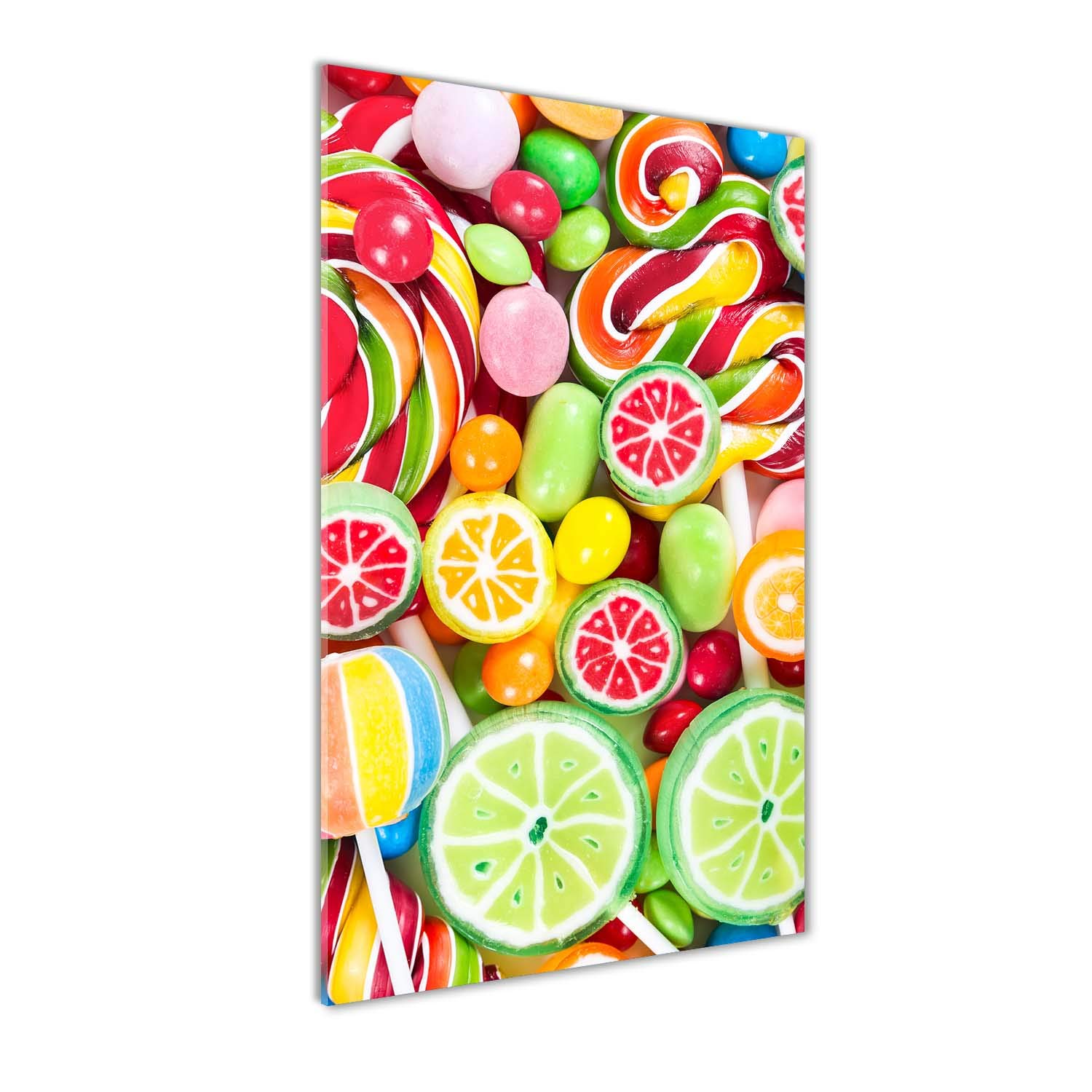 Peinture sur verre trempé 70x140cm tableau déco murale bonbons colorés image