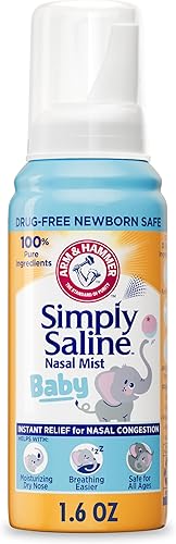 ARM & HAMMER Simply Saline Baby Nasal Mist Saline Spray, 1.6 oz