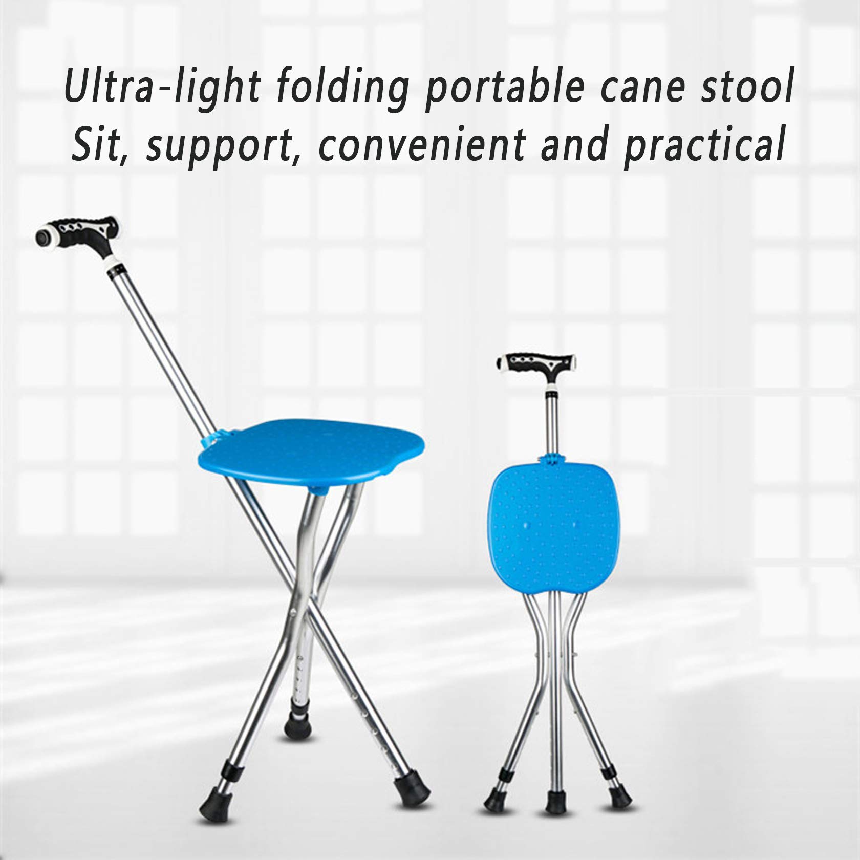 Stampelle per avambraccio, stampelle pieghevoli da viaggio, stampelle da passeggio leggere ergonomiche regolabili, per adulti/giovani/anziani