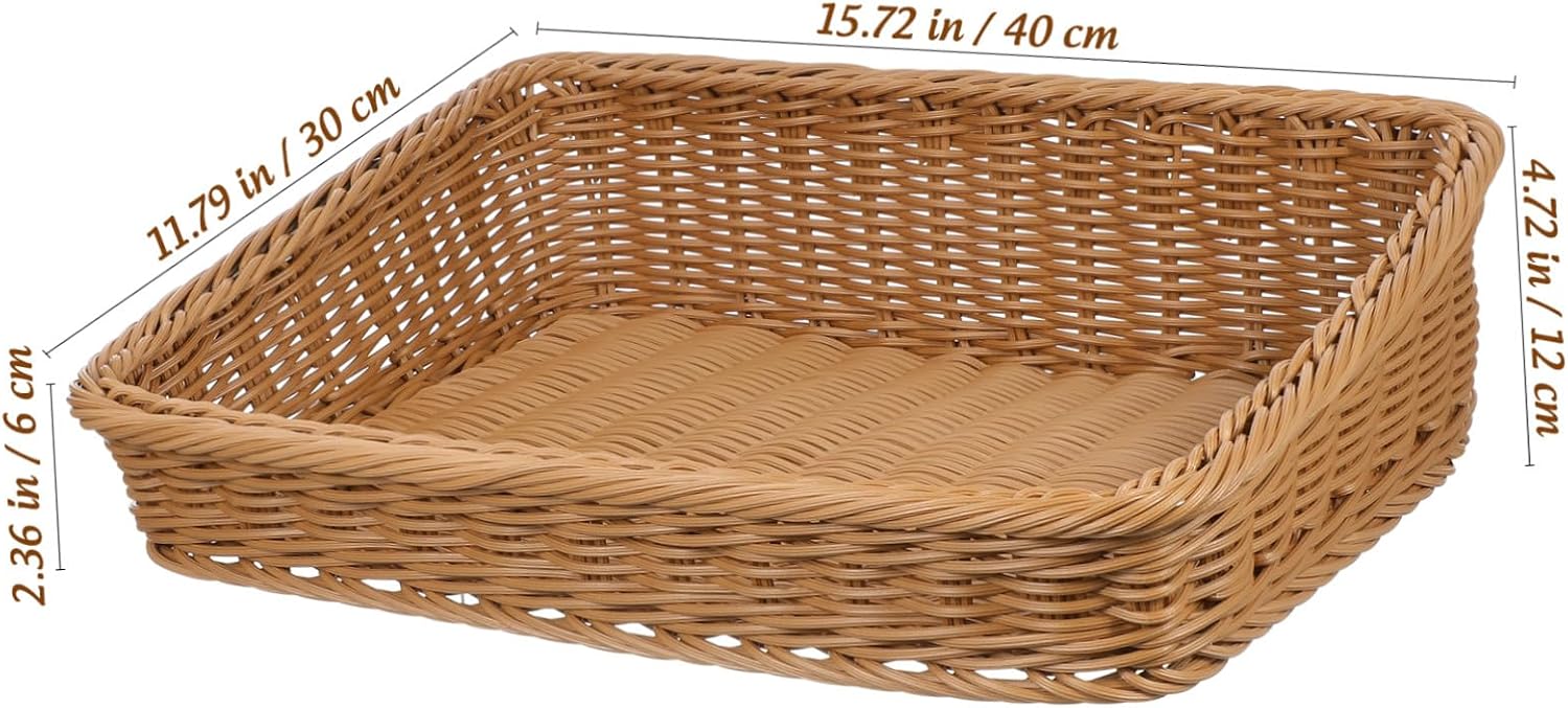 Hand-woven Basket for Fruit and Sundries, Plastic Picnic Storage image 2