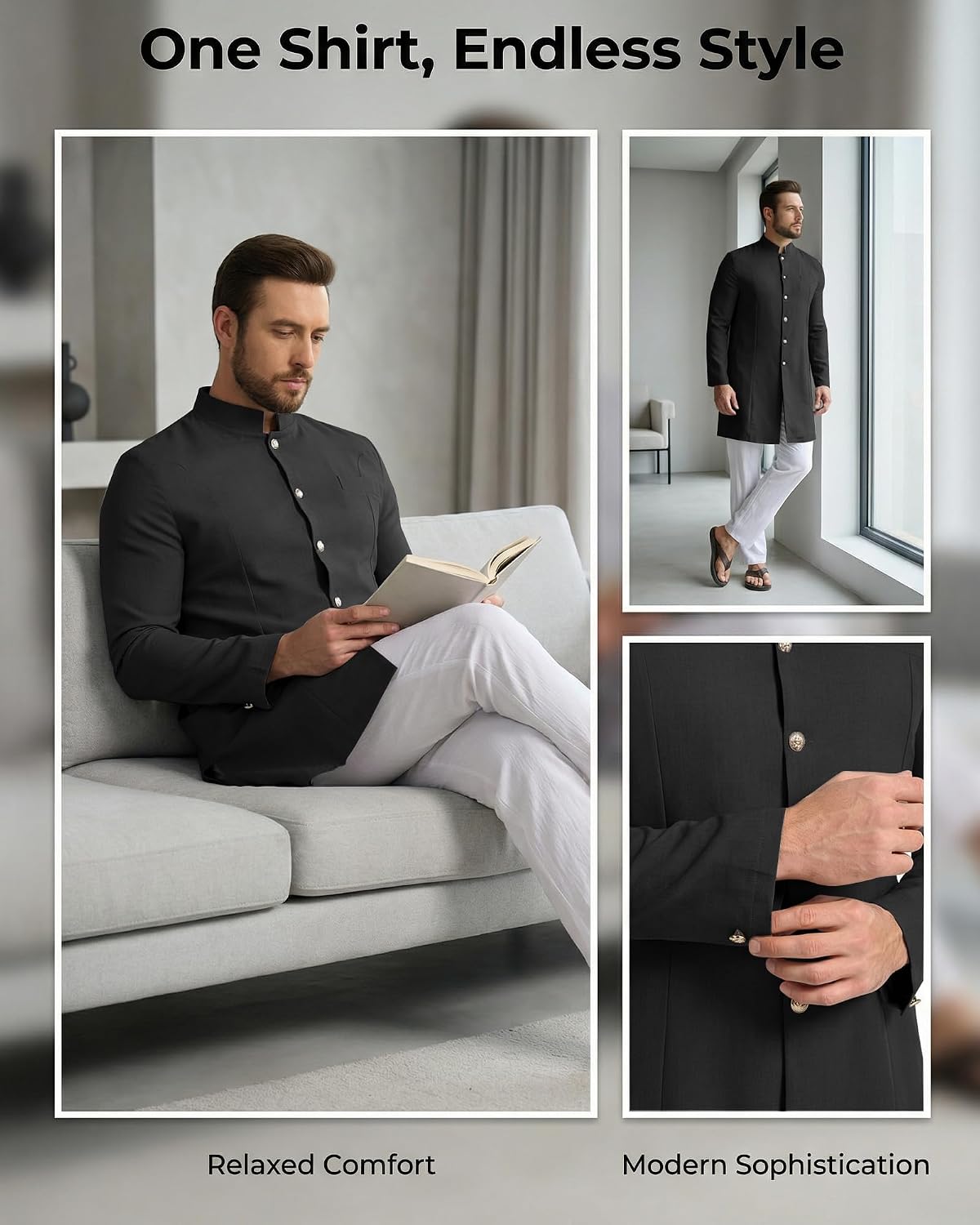 YAOHUOLE Mens Kurta Coats Indian Ethnic Royal Suits Jubba Thobe for Men