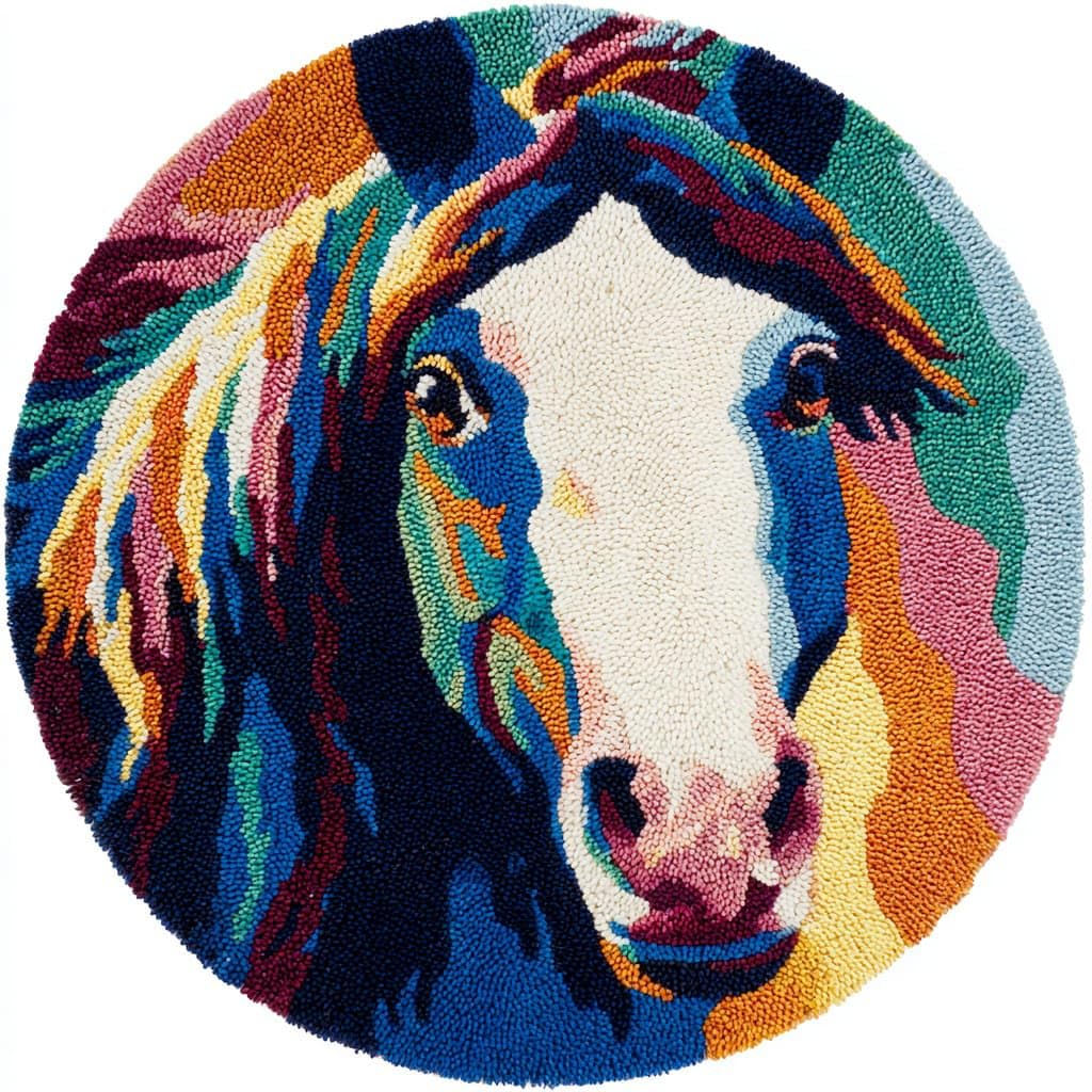 AMBATTERY Latch Hook Kits for Adults,Latch Hook Rug Kit,Animal Horse