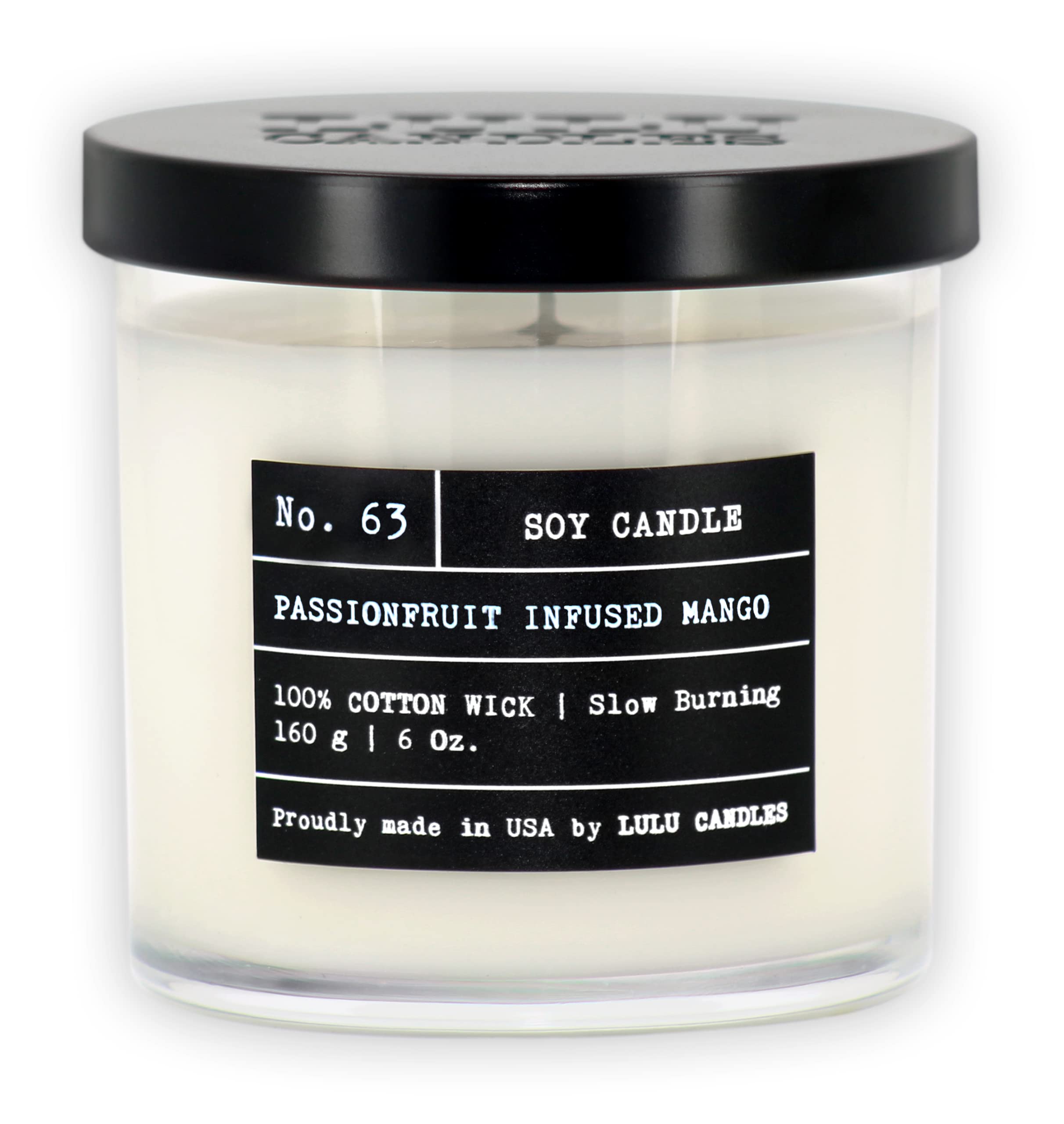 Lulu Candles | Passionfruit Infused Mango | Luxury Scented Soy Candles | Hand Poured in The USA | Highly Scented & Long Lasting | Small - 6 Oz.