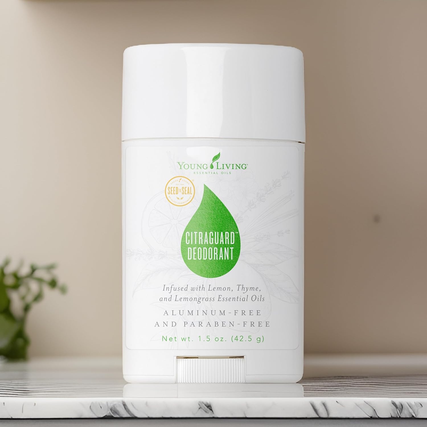 Young Living CitraGuard Deodorant - 1.5 oz - Natural Odor Protection, Moisture-Absorbing Formula with Plant-Based Ingredients, Vegan-Friendly - Fresh and Skin-Nourishing