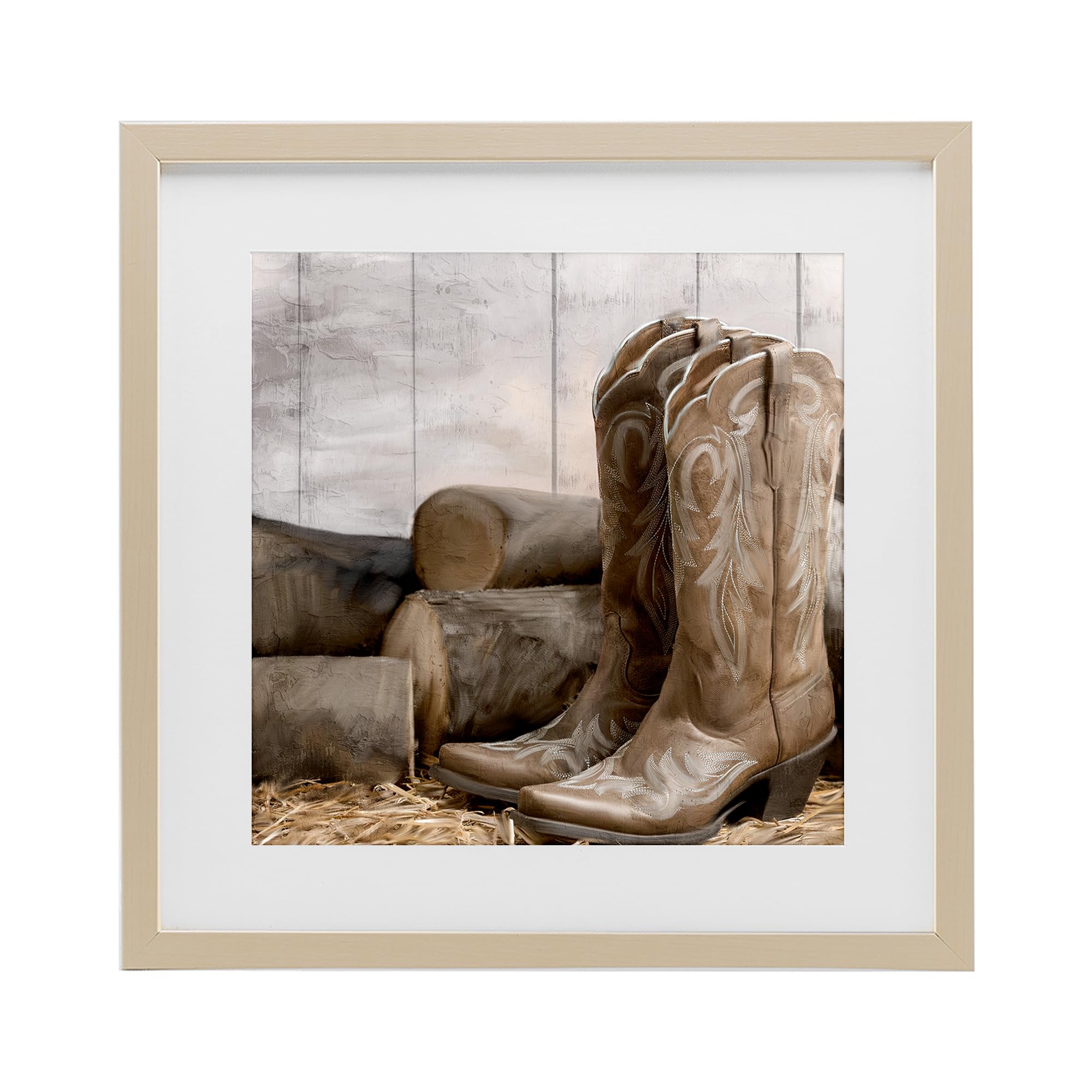 Stupell Industries Harvest Pine (Textured) 'Kick Off Your Boots'| Framed Print Under Glass
