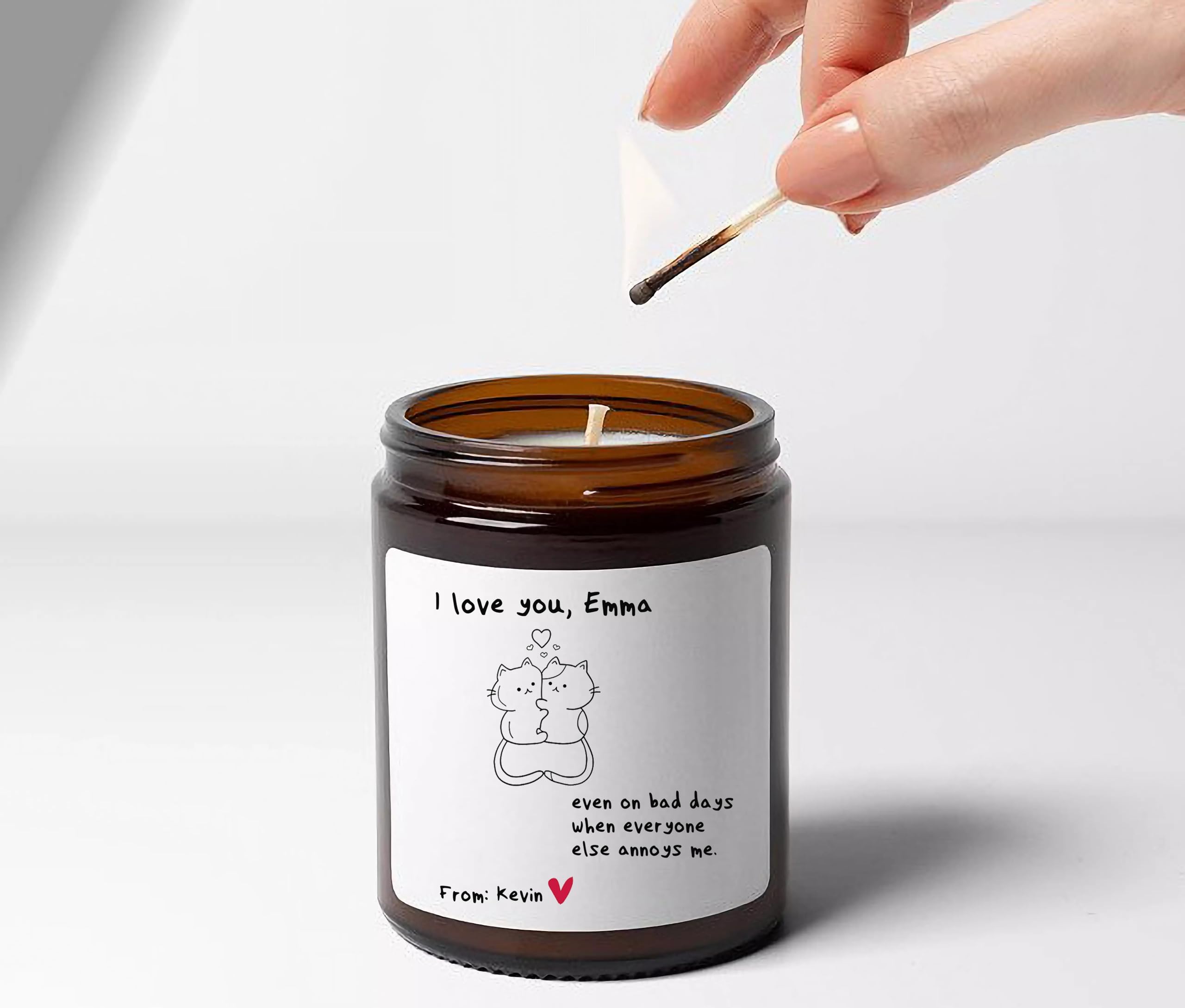 I Love You Even On Bad Days Bat Trang Personalized Candle for Friend, Women, Men, Mom, Dad, Sister, Coworker on Anniversary, Birthday, Christmas