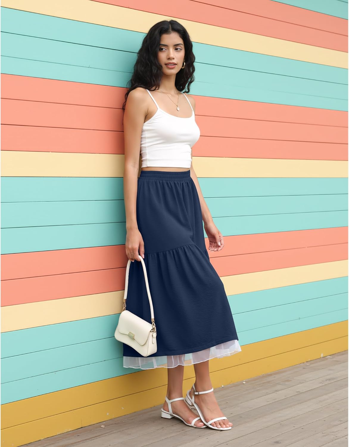 Flowy Maxi Skirt for Women with Pockets 2025 Fashion Trendy Boho Summer Beach Vacation Long Skirt - Image 4