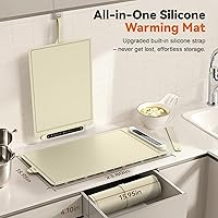 Vista 3 de Food Warming Mat Electric Tray: Adjustable Silicone Heating Pad with 3 Temperature Settings 4 Timer Function Portable Roll Up Hot Plate for Buffets