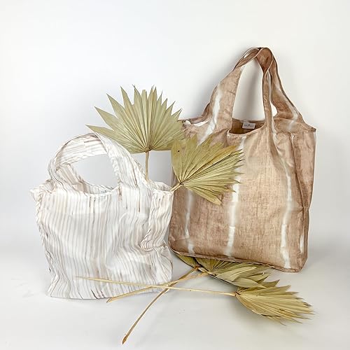 Miniatura 8 de Pure Sage Bolsa de comestibles reutilizable - Elegante bolsa de compras para comestibles - Bolsa plegable - Tamaño mediano