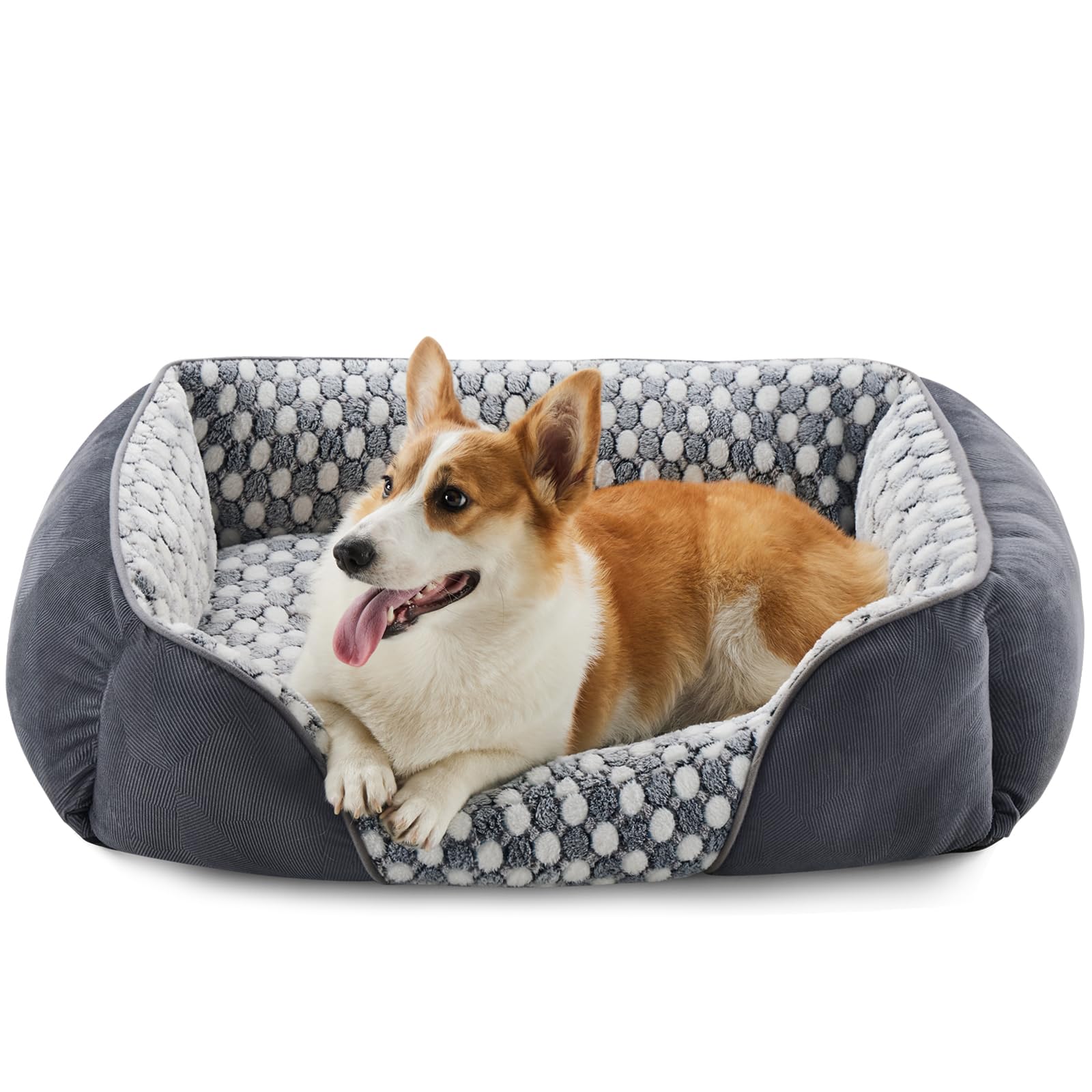 Heymamba Large Dog Bed and Dog Beds Clearance for Adult Dogs Provides Support for Head/Neck, Washable Dogs Beds XL, 78x63x23cm