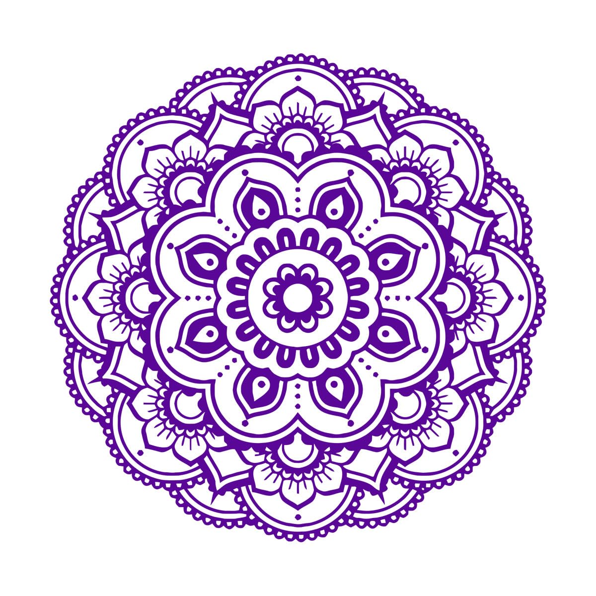 Half Mandala Vinyl Wall Sticker Bohemian Style Wall Mural Home Bedroom Decor Removable Mandala Flower Design Wall Sticker Large - 58x121cm โ image 1
