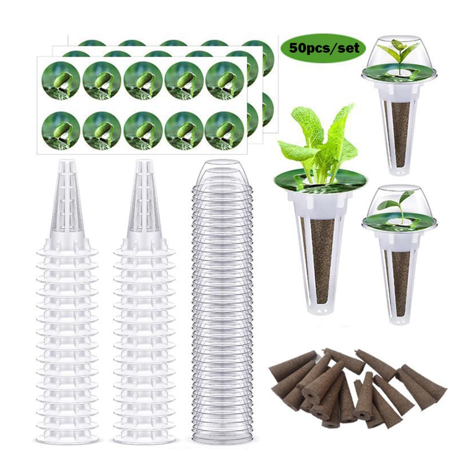 Cubi di lana di roccia Kit di baccelli di semenzaio for piantine agricole trasparenti for sistema di coltivazione in serra Piante da interno for esterni Forniture idroponica per serre per una crescita