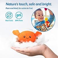 Vista 3 de OUOZZZ Regalos para bebés de más de 6 meses de edad, juguete de pesca de peluche, caja de aparejos de pescado suave, regalos de animales de peluche