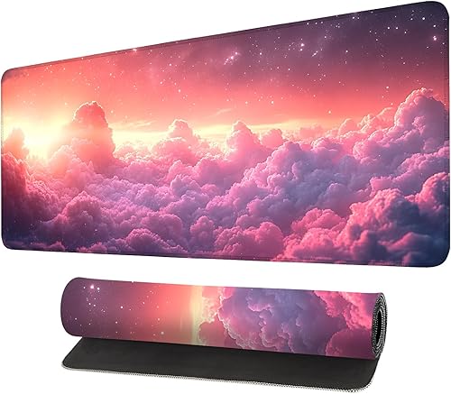 Miniatura 34 de Alfombrilla para mouse, grande antideslizante con bordes cosidos, tapete de escritorio para escritorio, laptop, computadora, teclado, protector de