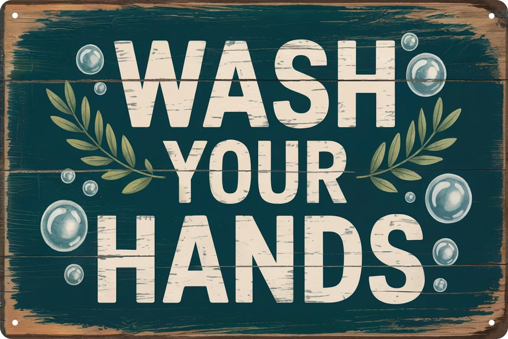 Wash Your Hands Bathroom Funny Retro Metal Tin Signs Wall Decor 12x8 in