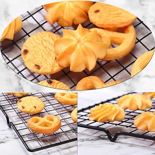 Miniatura 5 de Harloon 6 rejillas de enfriamiento para cocinar y hornear, juego de alambre de rejilla seguro para horno, resistente acero al carbono,