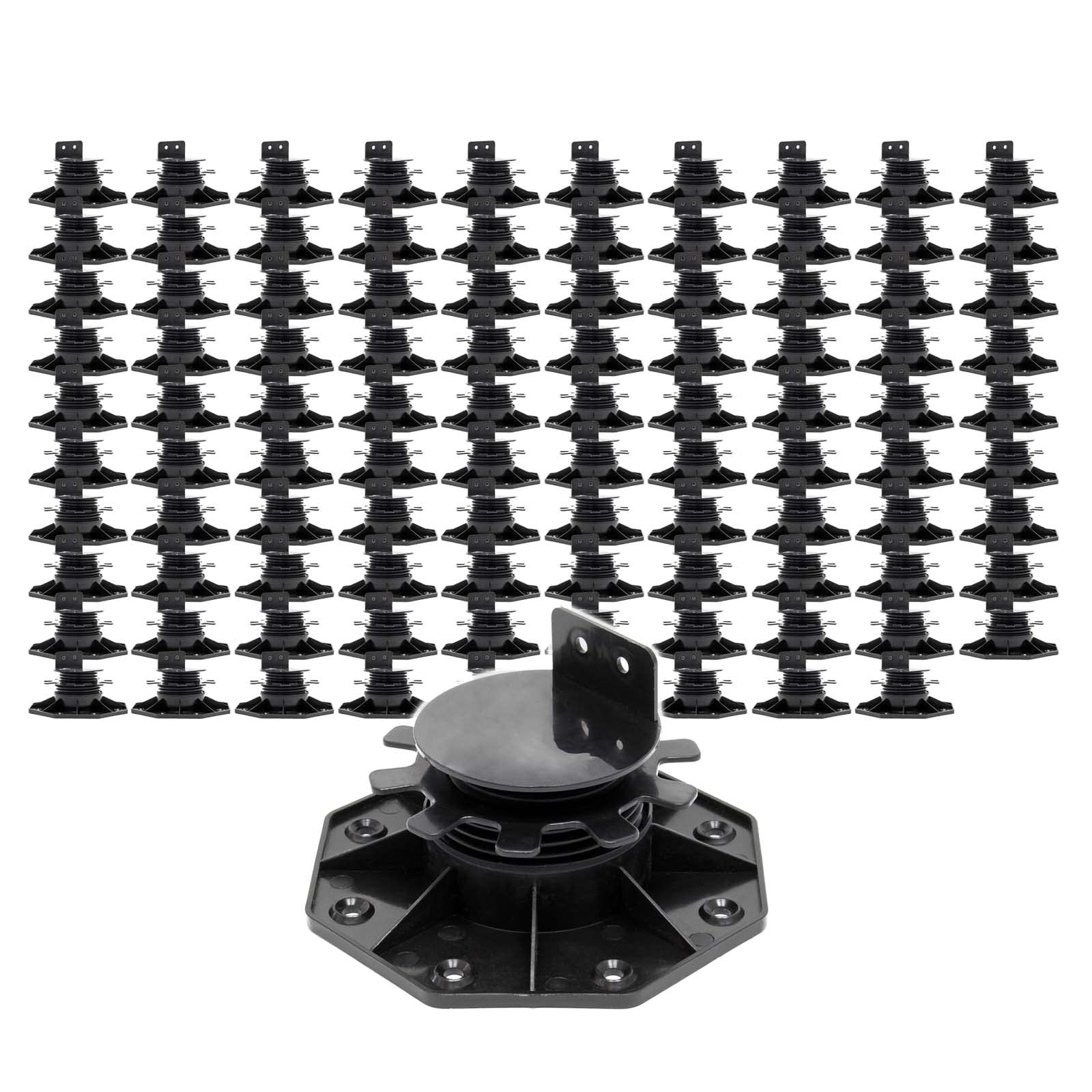 XPOtool Juego de 100 bases regulables para terraza carga máxima 2700kg ajustable en altura 33-64mm