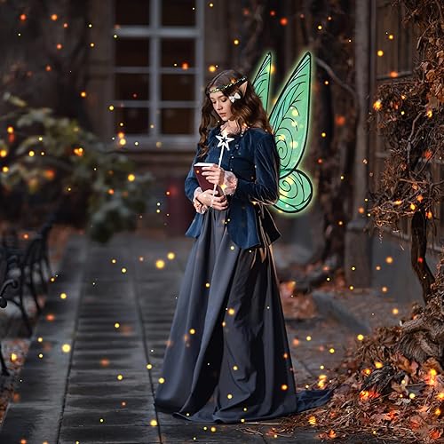 Miniatura 7 de DTESL 7 piezas de alas de hada, alas transparentes brillantes, mariposa, hada, Halloween, alas de ángel, para niños, niñas y mujeres